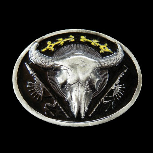 Western Texas Cow Steers Native Indian Belt Buckle