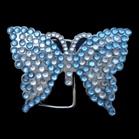 Rhinestone Flying Monarch Butterfly Girly Belt Buckle