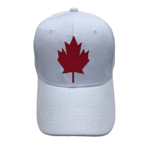 Casquette de baseball blanche avec drapeau de feuille d'érable rouge du Canada