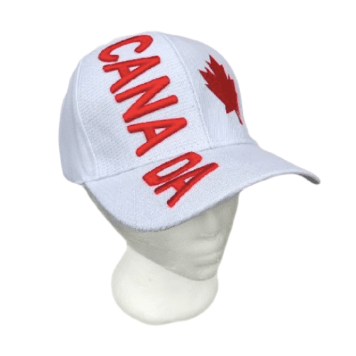 White Canada Flag Baseball Hat Cap Red Mapleleaf Caps Hats