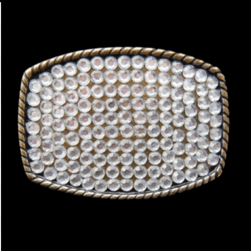 White Clear Classy Rhinestone Bling Cool Belt Buckle Buckles