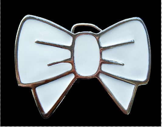 Bowtie Belt Buckle White Metal Neck Bow Tie Buckles