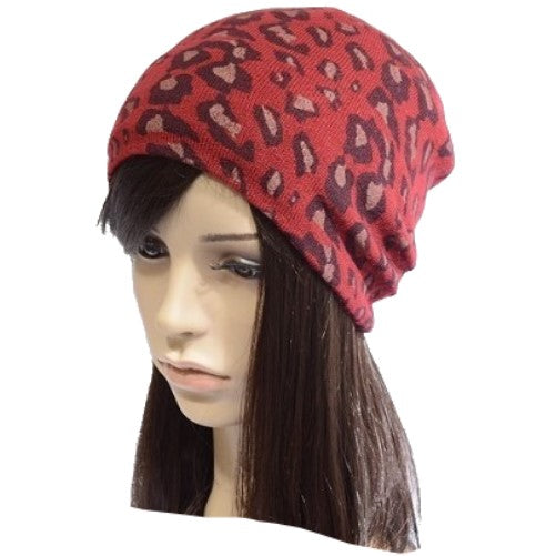 Gorro de punto con estampado de leopardo y estampado de animales salvajes