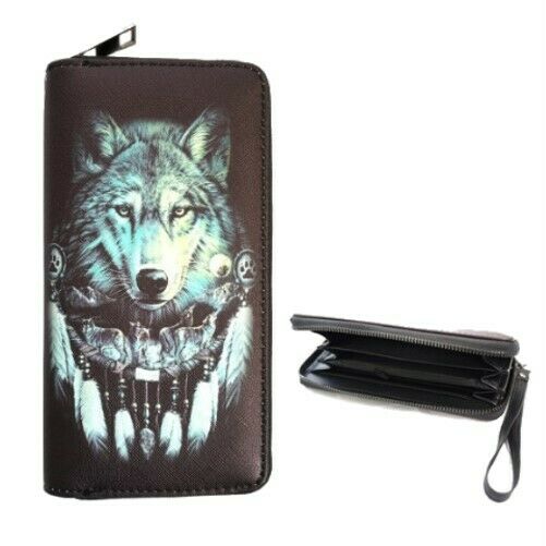 Wind Catcher Wolf Wolves Fashion Women's Zipper Clutch Wallet