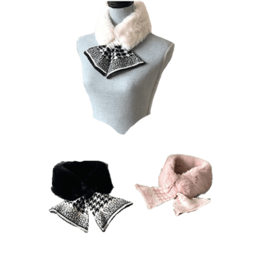 Hiver femmes mignon en peluche fausse fourrure col écharpe cou plus chaud foulard