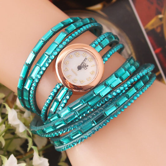 Woman fashion rhinestone watch with diamond design fashionable dressy wristwatch