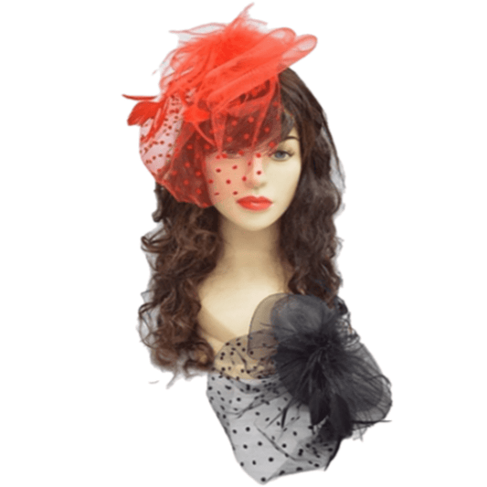 Women Bow Fascinator Feather Hat Cocktail Tea Party Headband Wedding Hair Clip