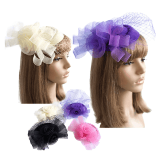 Women Bow Fascinator Feather Hat Cocktail Tea Party Headband Wedding Hair Clip