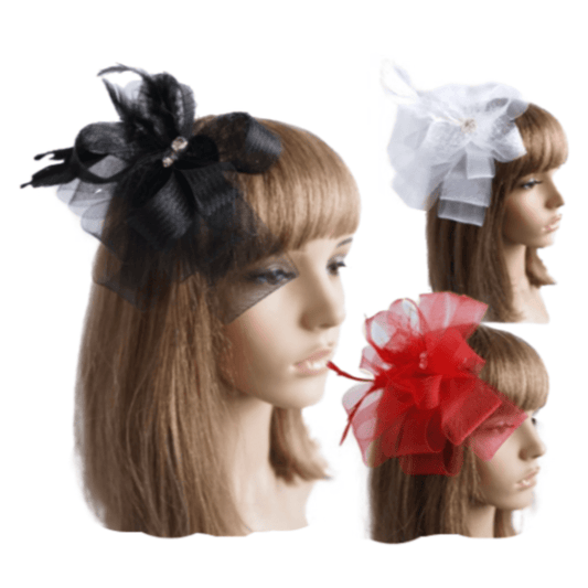 Women Fascinator Feather Hat Cocktail Tea Party Headband Lady Wedding Hair Clip