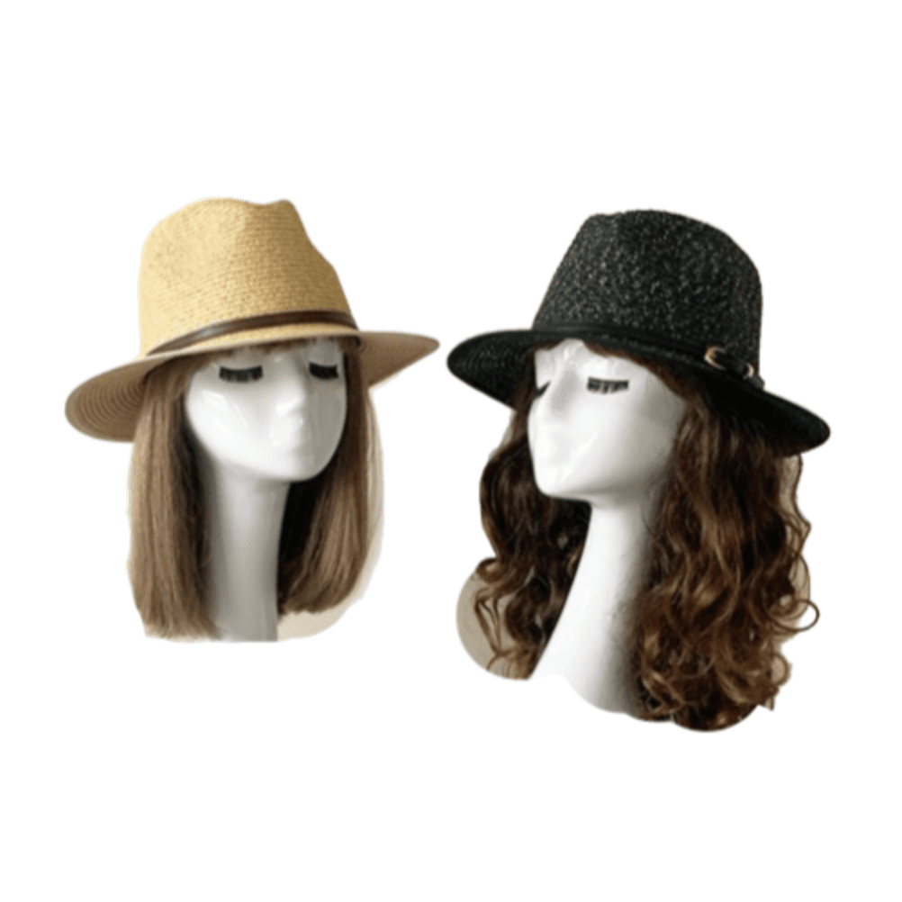 Sombrero unisex de paja natural casual Fedora Boater Sun Beach para mujer