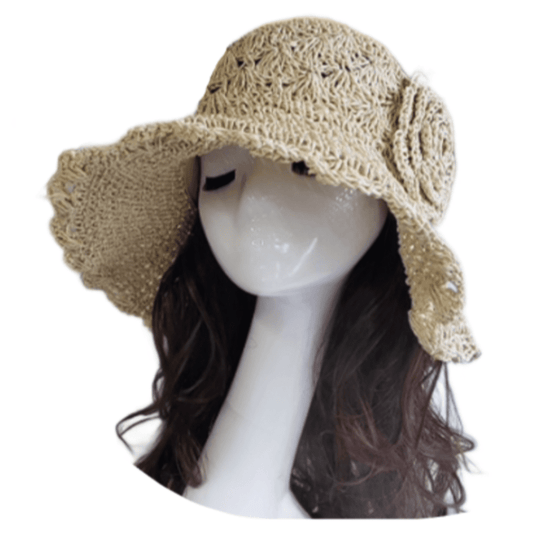 Women Crochet Paper Beach Hat Sun Protection Summer Straw Caps Fashion Sun Cover