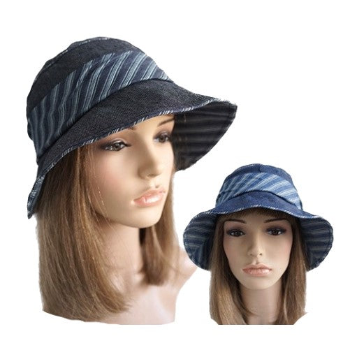 Women's Anti-UV Fashion Wide Brim Summer Beach Cotton Sun Bucket Hats