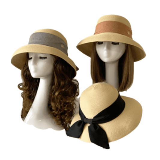 Women's Beach Bucket Wide Brim Straw Hat Sun Protection Summer Caps Fashion