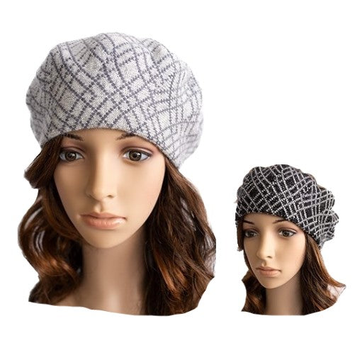 Gorro boina para mujer, gorro de esquí con calavera, gorro de moda Bonnie de invierno