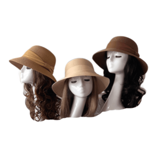 Women's Brim Straw Derby Hat Sun Floppy Wide Brim With Ribbon Folding Beach Hats