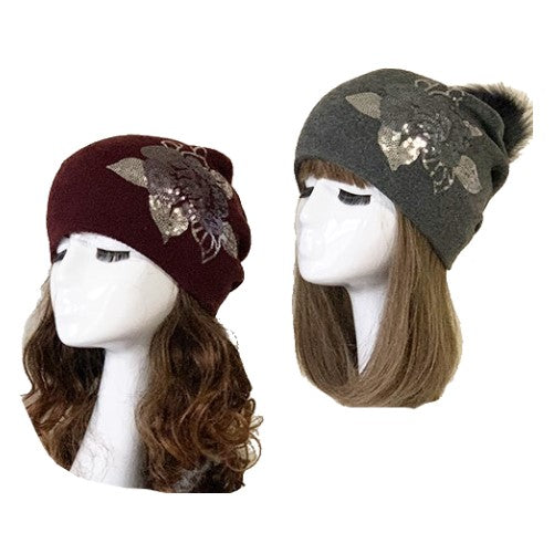 Bonnet d'hiver à la mode pour femmes, bonnet de Ski en tricot avec manchette scintillante en strass