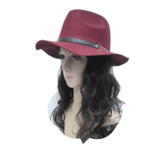 Sombrero Cloche de fieltro para mujer, sombrero Fedora de ala ancha para iglesia