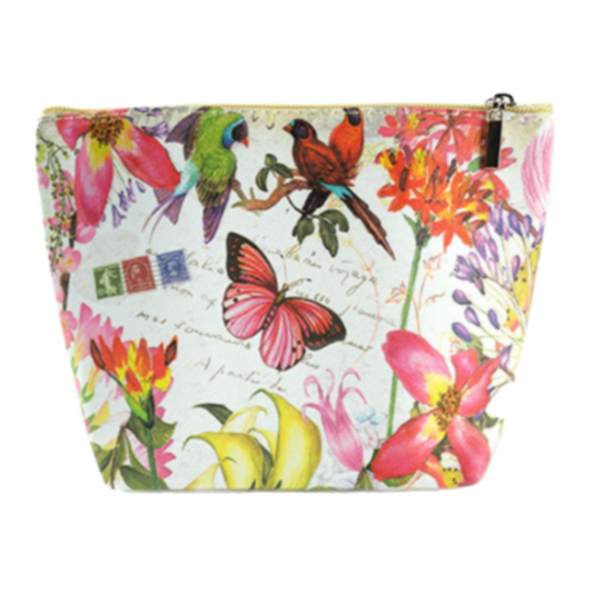 Women's Floral Makeup Zipper Pouch Purse Case Travel Cosmetic Bag Storage