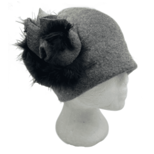 Bonnet en laine d'hiver GATSBY 20s pour femme, cloche, chapeau seau au crochet, chapeau floral