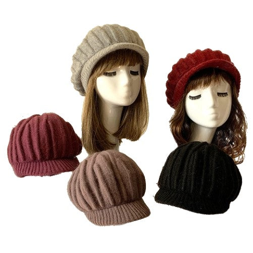 Femmes fille décontracté chaud tricot à bord court automne hiver neige béret chapeau casquette