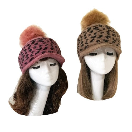 Gorro de boina de nieve para otoño e invierno con ala corta de punto cálido informal para mujer