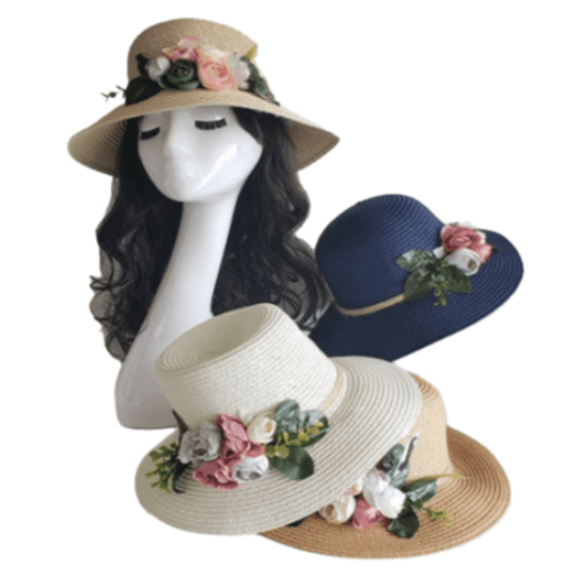 Women's Natural Packable Wide Brim Casual Straw Summer Sun Hats