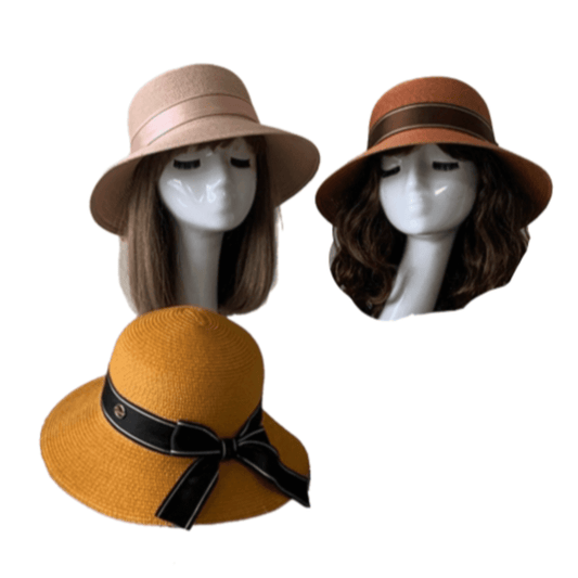 Women's Natural Packable Wide Brim Casual Straw Summer Sun Hats