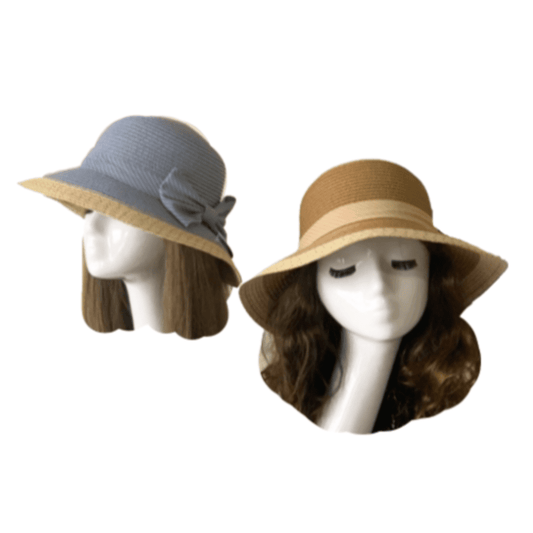 Women's Straw Wide Brim Ribbon Bow Panama Sun Shade Summer Beach Hat