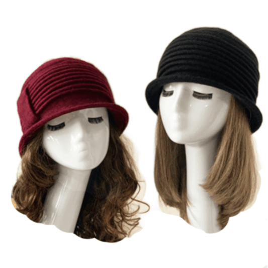 Women's Vintage Gatsby Style Wool Bucket Cloche Beanies Beret Winter Hats