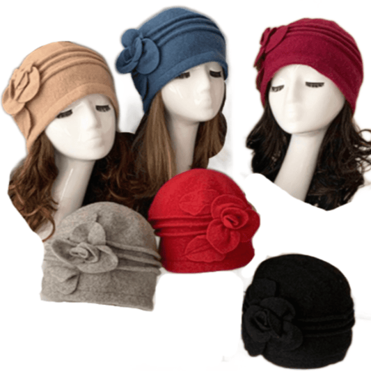 Women's Vintage Gatsby Style Wool Bucket Cloche Beanies Beret Winter Hats