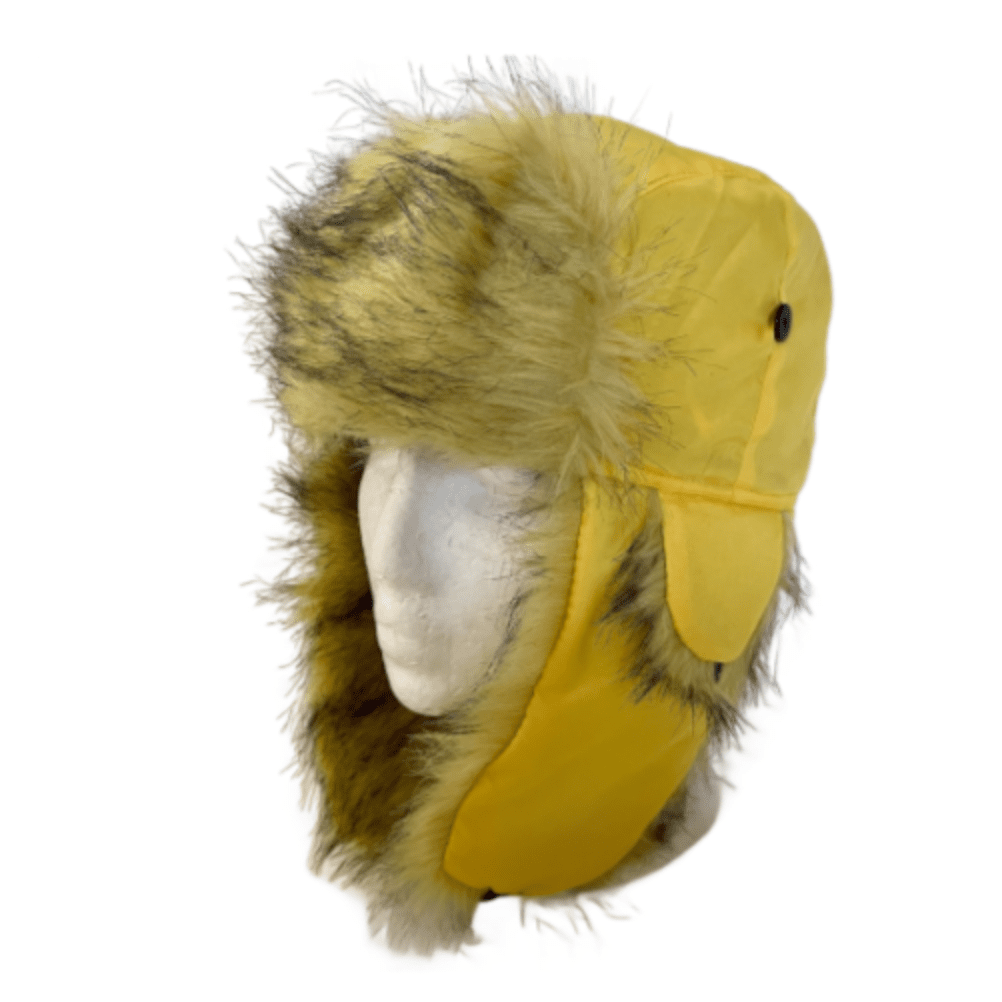 Jaune unisexe hiver aviateur Trooper oreillette chaud russe Ski chapeaux fourrure Bomber